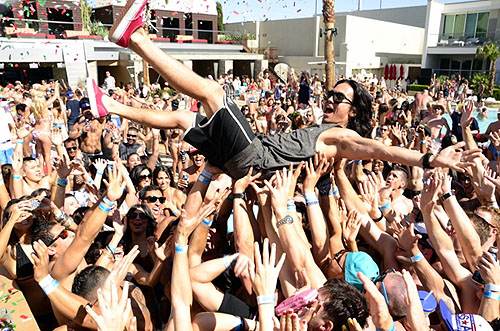 Sex Panthers crowd surfing at Palms Pool & Bungalows 5.27.12